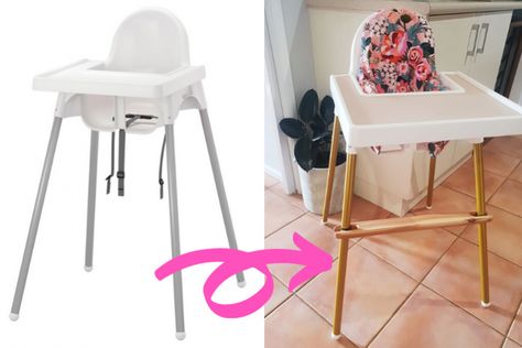 Ikea Antilop High Chair Makeover, Ikea Highchair Hack, Ikea High Chair Makeover, Ikea Antilop, Antilop High Chair, Ikea Baby, Ikea High Chair, Highchair Cover, Baby Chair