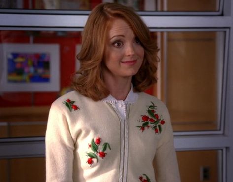 Glee Emma Pillsbury Outfits, Emma Pillsbury Outfits, Glee Characters, Emma Pillsbury, Sue Sylvester, Jayma Mays, Glee Fashion, Character Words, Creepy Guy