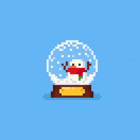 Pixel Art Snowflake, Snowman Pixel Art, Pixel Christmas Art, Snow Pixel Art, 8 Bit Christmas, Winter Pixel Art, Christmas Pixel Art, Christmas Pixel, Winter Banner