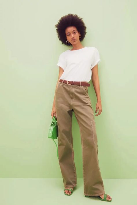 Nostalgic Fall, Best Cargo Pants, Fall Trend, Denim Cargo Pants, Fall Capsule Wardrobe, H&m Women, Cargo Pants Women, Wide Legs, High Fashion Street Style