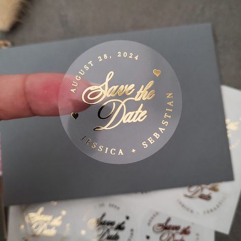 PRICES MAY VARY. Size Options: Find the perfect fit with our diverse range of sizes: 1.25"; 1.5"; 1.75" ; 2" ; 2.5"; 2.75"; 3". Choose the perfect size to complement your save-the-date invitations. Sets and Pricing: Our save the date labels are offered in sets, with the listed price reflecting a set of 45 stickers in size 1.25". You can choose the perfect stickers for your envelopes - the size and quantity can be easily adjusted in the customization fields to align with your specific requirement Save The Date Stickers, Date Stickers, Foil Save The Dates, Gold Foil Text, Personalized Wedding Stickers, Gold Save The Dates, Gold Foil Invitation, Wedding Stickers Labels, July Wedding