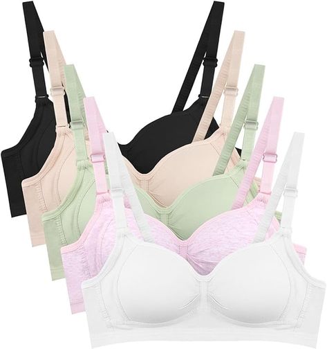 PRICES MAY VARY. Gentle on Skin - Our teen bras are made of soft, breathable fabric that's gentle on young skin, keeping girls cool and comfortable all day long. Upgrade Your Daughter's Bra - Our bras are ideal for mothers looking to upgrade their daughter's sports bra or training bra. Available in sizes 32A 34A 36A 38A for ages 8-10 10-12 12-14 14-16 16-18 years old, our bras provide the perfect combination of comfort and support. Perfect Fit - With 3 adjustable hooks and eye closures and adjus Teen Bra, Stylish Bra, Young Skin, Cute Bras, 2025 Vision, Christmas Mom, Kids Luggage, Sport Bra