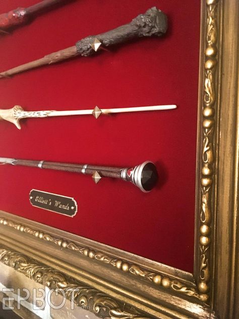 Wand Wall Display, Harry Potter Inspired Decor, Wand Display, Wand Holder, Harry Potter Bedroom, Random Crafts, Diy Wand, Harry Potter Decor, Harry Potter Houses