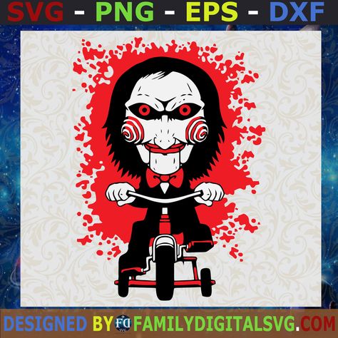 Jigsaw Doll, Jigsaw Movie, Saw Halloween, Saw Movie, Disney Sleeve, Skull Drawing, Digital Svg, Wood Canvas, Cricut Vinyl