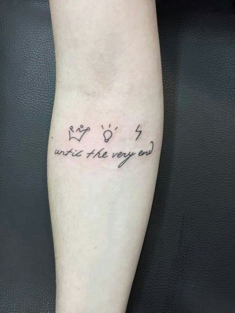 until the very end Mais Until The End Tattoo, Until The Very End Tattoo, The End Tattoo, Harry Potter Book Quotes, End Tattoo, Father Daughter Tattoos, Hp Tattoo, Until The Very End, Mark Tattoo