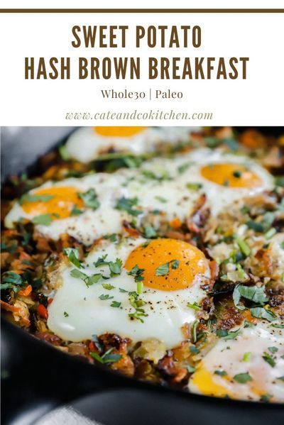 Healthy Paleo Breakfast, Whole30 Sweet Potato, Whole30 Recipe, Whole30 Breakfast Recipes, Paleo Breakfast Easy, Sweet Potato Hash Browns, Sprouting Sweet Potatoes, Whole30 Breakfast, Low Fat Dinner