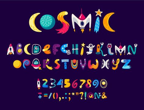 Cartoon space font, universe type, galaxy typeface Universe Font, Space Calendar, Cartoon Writing, Font Canva Lettering, Max Logo, Alfabet Font, Cartoon Space, Space Font, Name Drawings