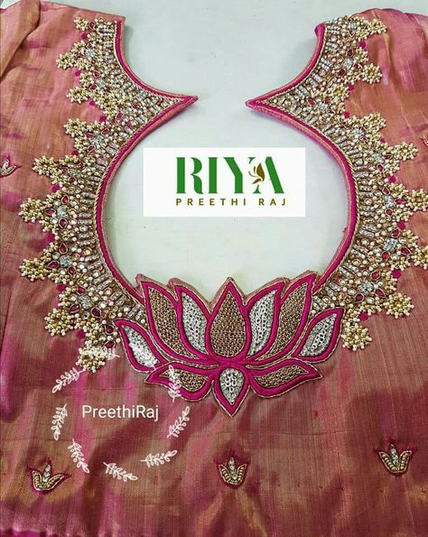 aari louts Maggam Work Lotus Design, Lotus Maggam Work Blouse Designs, Lotus Work Blouse Designs, Lotus Blouse Design Work, Lotus Embroidery Design Blouse, Lotus Blouse Design, Lotus Aari Work Blouse Designs, Lotus Maggam Work Designs, Lotus Design Aari Work Blouse