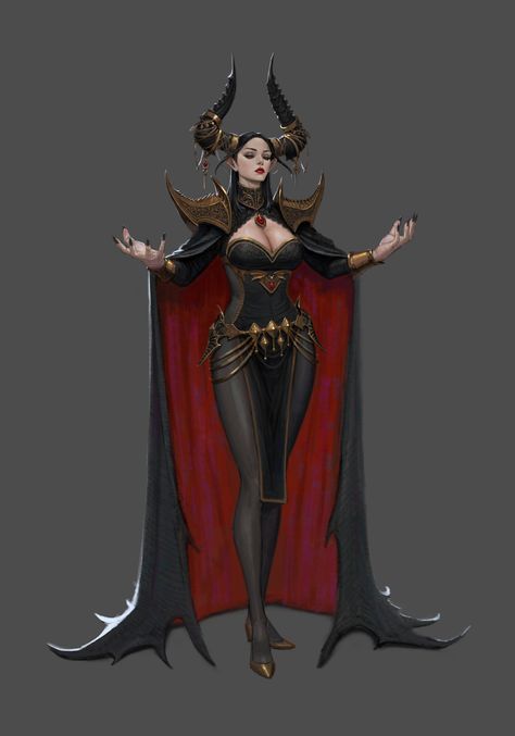 ArtStation - vampire Demon queen, Moow Demon Queen Character Design, Dnd Demon Art, Vampire Lord Art, Vampire Lady Art, Vampire Queen Art, Dnd Noble, Vampire Demon, Vampire Woman, Vampire Games