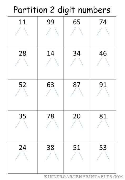 Partition 2 Digit Numbers 3 Partitioning Numbers, Math Worksheets For Kids, Numbers Worksheet, Math Practice Worksheets, Math Sheets, Mathematics Worksheets, Eureka Math, Work Sheet, 2nd Grade Math Worksheets