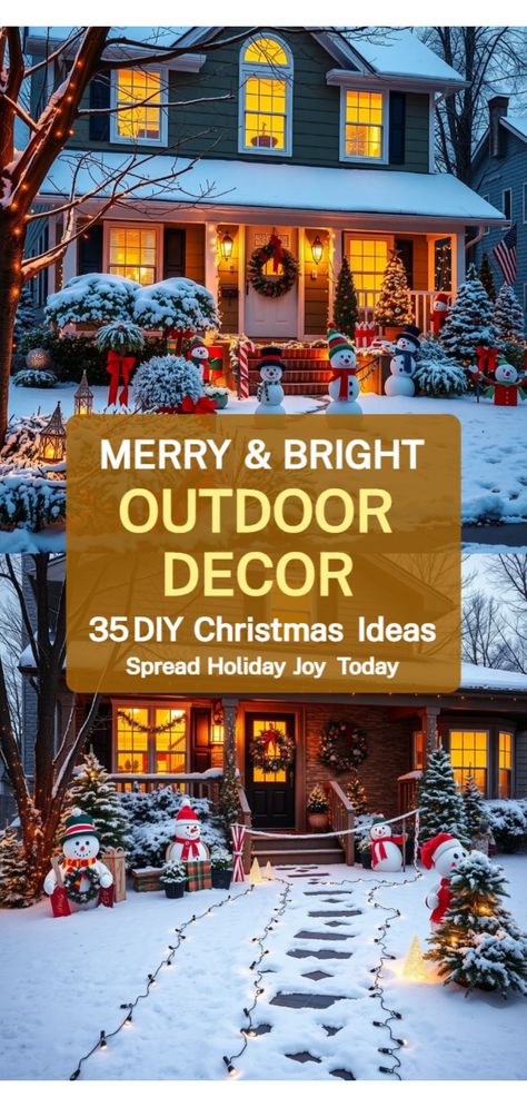 Outdoor Christmas Decoration Ideas Whimsical Lights, Outdoor Christmas Decorations Ideas, Diy Outdoor Christmas Decorations, Gift Towers, White String Lights, Christmas Decorations Ideas, Jar Lanterns, Family Holiday Photos, Christmas Decorations Diy Outdoor