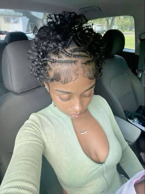 Simple Fulani Braids Short, Natural Fulani Braids Short Hair, Fulani Braids Natural Hair Short, Short Natural Braided Hairstyles, Short Fulani Braids With Curls, 2 Braid Hairstyles, Fulani Braids Natural Hair, Early 2000s Hairstyles Black Women Braids, Haircut Natural Hair