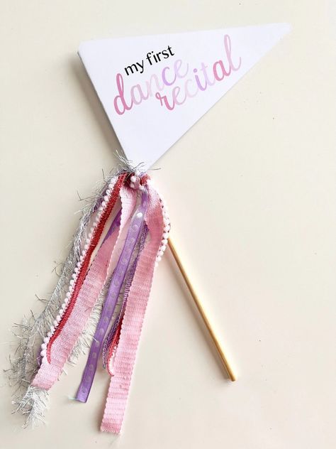 Dance Recital Gifts Diy, First Dance Recital, Recital Gifts, Dance Recital Gifts, Ballet Recital, Diy Wand, Dancer Gift, Pennant Flags, Birthday Crafts