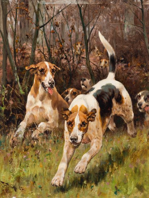 Thomas Blinks | Doyle Auction House Celeste Holm, Animal Painter, Rabbit Hunting, Hunting Packs, Hunting Art, Sport Art, Wildlife Animals, Dog Drawing, Dog Paintings