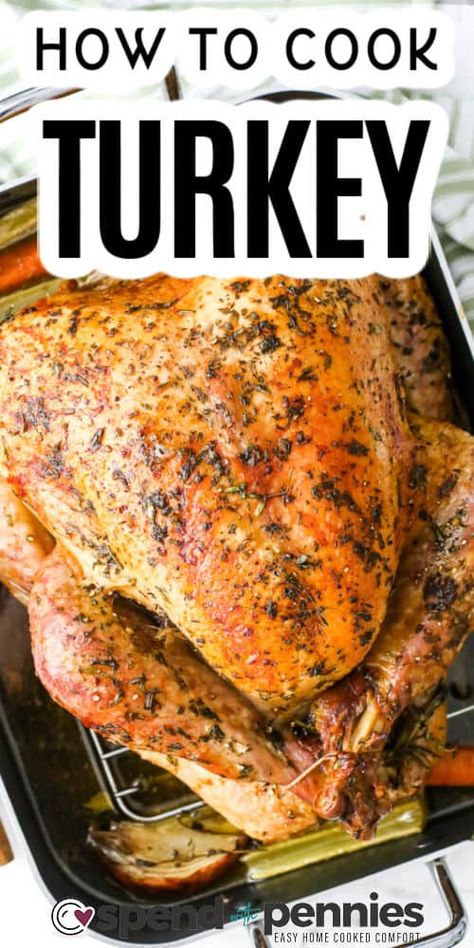 Defrost Turkey, Turkey In Electric Roaster, Cooking Knowledge, Turkey Cooking Times, Turkey In Roaster, Herb Roasted Turkey, Roast Turkey Recipes, Basic Cooking, Frozen Turkey