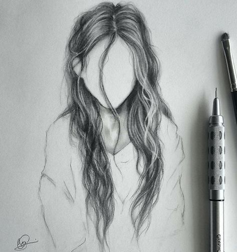 Portrait Au Crayon, Beautiful Pencil Drawings, Hair Sketch, Art Drawings Sketches Creative, Pencil Art Drawings, Pencil Portrait, A Pencil, Charcoal Drawing, Realistic Drawings