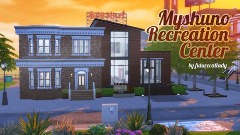 Sims 4 Rec Center, Recreation Center Sims 4, Sims 4 San Myshuno, Sims 4 San Myshuno Legacy, Sims 4 San Myshuno Community Lots, San Myshuno, High School Years, Recreation Centers, City Living