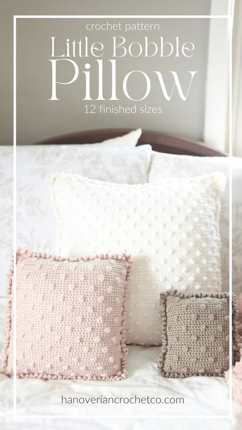 A Crochet Pillow Pattern: The Little Bobble Pillow - hanoverian crochet co Crochet Pattern Pillow, Bobble Crochet, Crochet Graphs, Throw Pillow Pattern, Pillow Covers Pattern, Pillow Patterns, Crochet Pillow Cover, Crochet Cushion Cover, Beautiful Throw Pillows