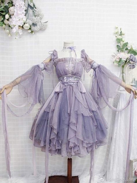 Lotia Fashion, Fairy Dresses Aesthetic, Fairy Dress Aesthetic, Old Fashion Dresses, Fantasy Dresses, Kawaii Fashion Outfits, Kawaii Dress, Fairytale Dress, Fairy Dress