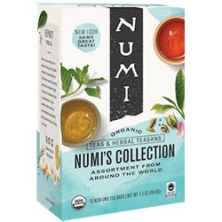 Numi's Collection™ - From smooth earthy tones to light floral scents and refreshing sweet and sour notes, we proudly bring you our palette of teas and herbal teasans. These Gifts of Nature have soothed, roused, healed and been shared for centuries. Green Tea: Gunpowder Green, Jasmine Green, Toasted Rice, Maté Lemon; Black Tea: Aged Earl Grey™, Breakfast Blend, Golden Chai™; Pu∙erh Tea: Chocolate Pu∙erh; White Tea: White Rose; Herbal Teasan: Chamomile Lemon, Rooibos, Moroccan Mint, Roo Organic Tea Brands, Numi Tea, Tea Packaging Design, Organic Matcha, Turmeric Tea, Organic Spice, Organic Green Tea, Organic Tea, Organic Turmeric