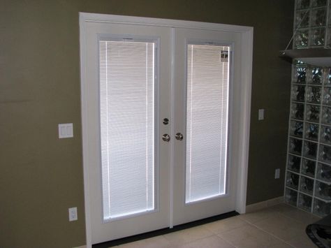 french doors with built in blinds | Door Guy-French Doors - Internal Blinds Patio Door Shades, Double Sliding Patio Doors, Blinds For French Doors, Patio Door Blinds, Door Shades, French Patio, French Doors Exterior, Double Door Design, Double French Doors