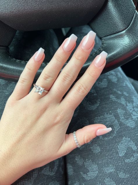 Put It In Neutral Opi, Pink And White Ombre Nails, Ombre Nail Ideas, White Ombre Nails, Pink And White Ombre, Neutral Nails Acrylic, Ballerina Acrylic Nails, Opi Nail Colors, Beauty Hacks Nails