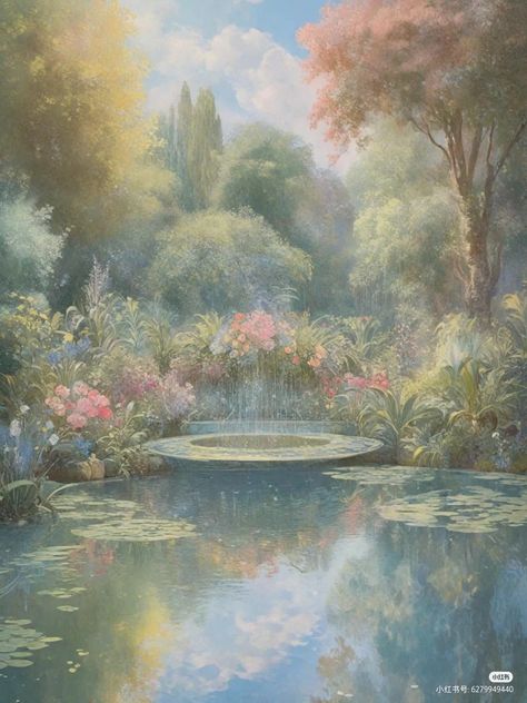 Garden Painting Aesthetic, Beautiful Desktop Wallpaper, Rococo Art, Rennaissance Art, Ethereal Aesthetic, Painting Aesthetic, Garden Painting, Fairytale Art, Aesthetic Painting