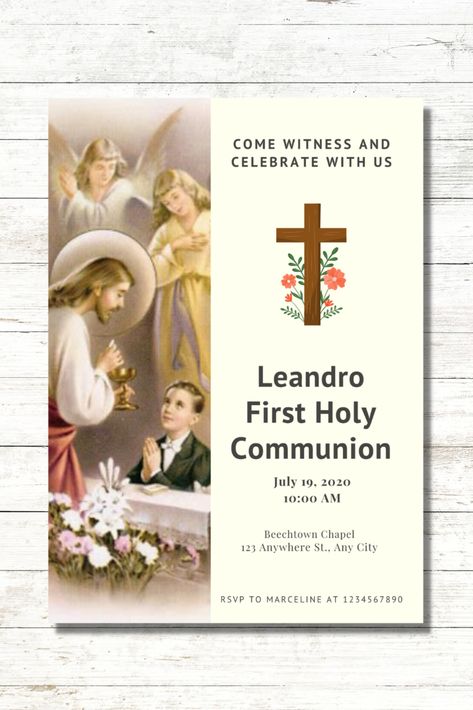 DIGITAL First Communion Invitation Boy Template, Electronic Invite, First Communion Invite, Phone Invitation, editable invite Communion Invitations Boy, Phone Invitation, Wardrobe Interior, Communion Ideas, First Communion Invitations, Birthday Invites, Communion Invitations, Eucharist, Electronic Invitations