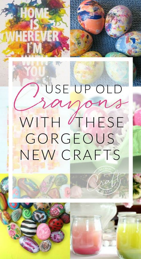 Clever Ways to Use Broken Crayons - Colorful Upcycle Crafts - The Crazy Craft Lady Things To Do With Old Crayons, Repurpose Old Crayons, Uses For Old Crayons, Crafts With Old Crayons, Old Crayons What To Do With, Repurpose Crayons, Repurposed Crayons, Old Crayon Crafts, Crayon Ideas