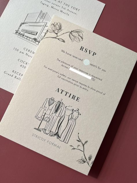 Wedding Invite Handmade, Wedding Invitations With Dress Code, Attire Card Wedding Invitation, Wedding Attire Invitation, Attire Wedding Invitation, Wedding Dress Code Invitation, Minimalist Invitation Wedding, Debut Invitation Ideas, Debut Invitation 18th