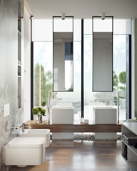 51 Modern Bathroom Design Ideas Plus Tips On How To Accessorize Yours Industrial Style Bathroom, Expensive Furniture, Bad Inspiration, Inspiration Bathroom, Interior Bathroom, Double Sink Bathroom Vanity, 아파트 인테리어, Natural Home Decor, Bathroom Toilet