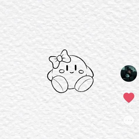 Cute Kirby Tattoo, Kirby Flash Tattoo, Kirby Tattoo Design, Kirby Tattoo Black, Kirby Tattoo Ideas Black, Kirby Doodle, Simple Kirby Drawing, Tiny Kirby Tattoo, Kirby Line Art