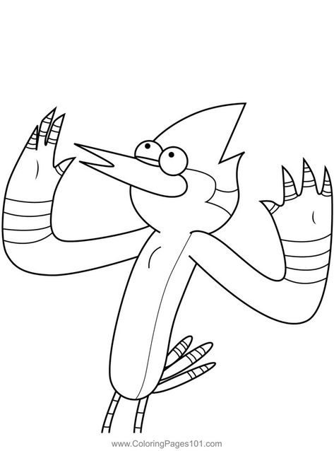 Regular Show Coloring Pages, Regular Show Drawings, South Park Coloring Pages, Mordecai Regular Show, Park Coloring Pages, Regular Show Mordecai, Tattoo Practice, Minecraft Coloring Pages, Regular Show