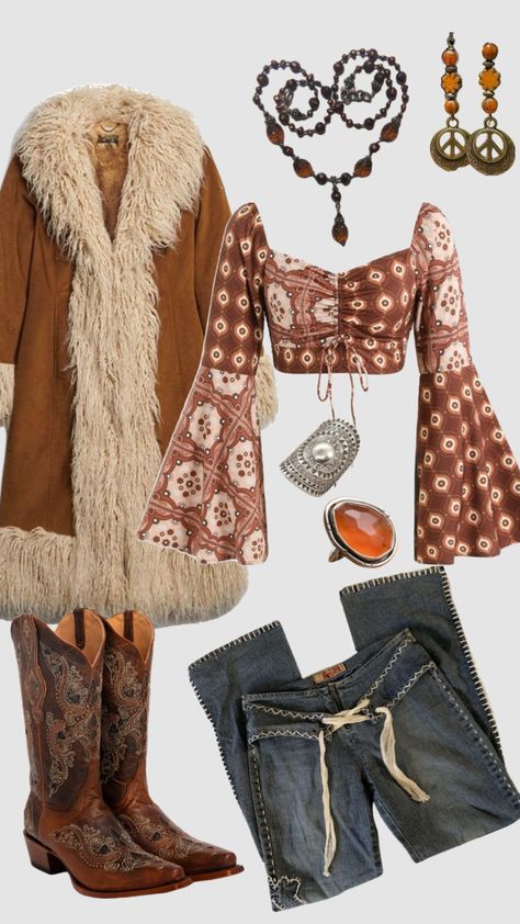 70s hippie outfit #outfitinspo #vintage #70s #70sfashion 70s Hippie Outfits, Hippie Outfits 70s, 70s Horror, Horror Queen, 70s Inspired Outfits, Black Hippy, Outfits 70s, Star Clothing, Black Wardrobe