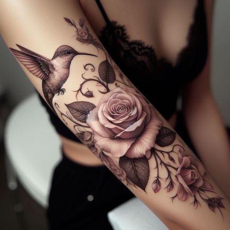 Rose tattoo concepts blending elegance with deep meaning. Discover your next ink inspiration! #RoseTattoo #TattooDesign #tattoo #tattoo_for_woman #tattoo_ideas Colored Rose Tattoo, Boujee Tattoos For Women, Best Feminine Tattoos, Coloured Rose Tattoo, Tattoo For My Son, Detailed Tattoos, Hummingbird Tattoos, Hip Tattoo Designs, Wrist Tattoo Cover Up