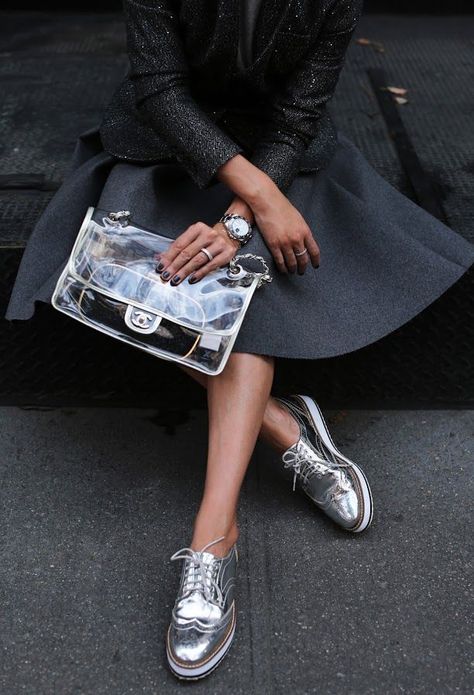 Atlantic-Pacific // #colorcurator for Formula X Silver Sneakers Outfit, Silver Shoes Outfit, Metallic Shoes Outfit, Metallic Brogues, Oxfords Outfit, Silver Oxfords, Metallic Oxfords, Blair Eadie, Oxford Shoes Outfit