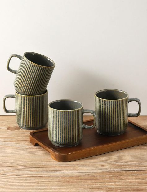 Perfect for Americano, lattes, cappuccinos, and hot chocolate, these stylish green mugs will elevate your coffee moments. Durable, with a modern ribbed design and large size.

Sip in style! ☕🌿 #CoffeeLovers #HomeDecor #GreenMugs Chocolate Cappuccino, Coffee Mugs Set, Green Mugs, Coffee Mug Sets, Porcelain Mugs, Mugs Set, Coffee Time, Coffee Bar, Cappuccino