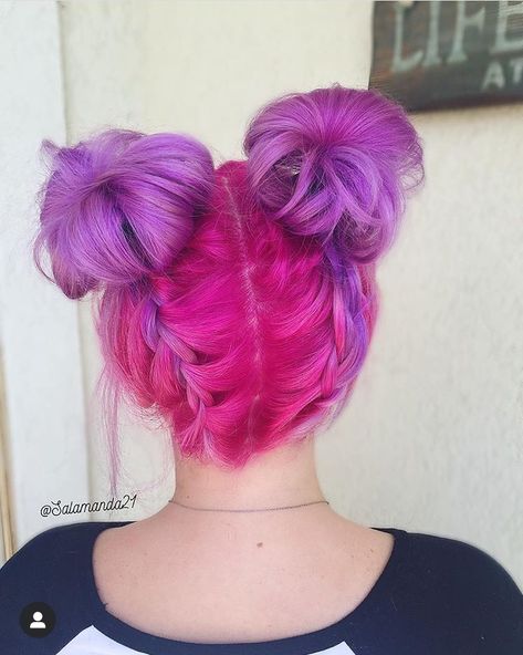 Big Space Buns, Hair Space Buns, Pink Balayage, Ombré Balayage, Hair Pale Skin, Girly Hairstyles, Two Buns, Balayage Ombré, Space Buns