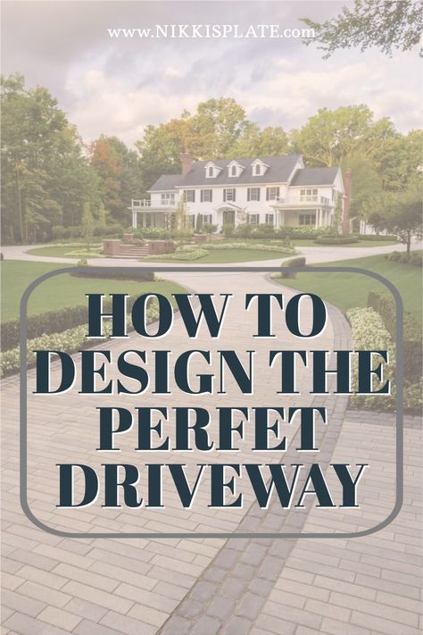 Y Shaped Driveway, Homes With Circular Driveways, Pavers Driveway Ideas Front Yards, Modern Farmhouse Circle Driveway, Driveway Shape Ideas, Landscape Driveway Ideas, Circle Driveway Ideas Farmhouse, Pervious Driveway Ideas, Cement Driveway Ideas Curb Appeal