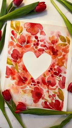 Wet On Wet Technique, Valentines Watercolor, Step By Step Watercolor, Valentine Cards Handmade, Diy Watercolor Painting, Valentines Art, Watercolor Painting Techniques, Watercolor Flower Art, Diy Watercolor