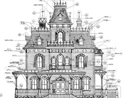 Mansion Drawing Reference, Haunted Mansion Drawing, Mansion Reference, Mansion Sketch, Mansion Drawing, Gothic Manor, Haunted Manor, Disney World Map, Phantom Manor