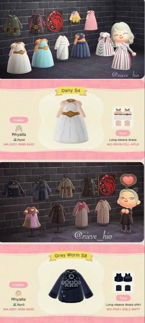 Animal Crossing Game Of Thrones, Acnh Dragon, Acnh Game Of Thrones, Acnh Fairytale, Game Of Theones, Acnh Elegant, Acnh Dresses, Game Of Thrones Dress, Game Of Throne