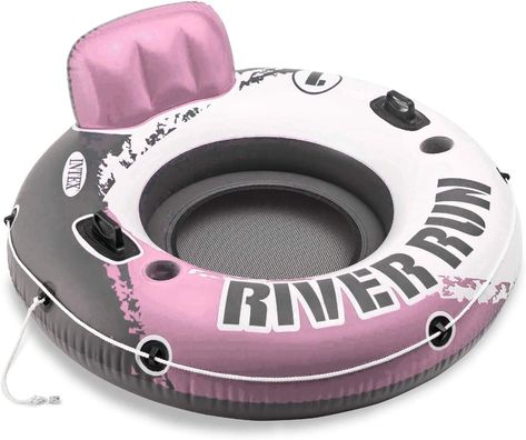 Intex River Run I Inflatable Water Lounge Tube 1-Person, Pink | 58828EP Foam Pool Floats, Pink River, Pool Tube, Pool Floats For Adults, Inflatable Rafts, River Float, Pool Rafts, Inflatable Float, Tubing River