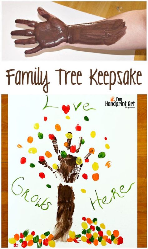 Tree Handprint, Hand Print Tree, Fall Crafts For Toddlers, Handprint Keepsake, Family Tree Gift, Fingerprint Tree, Thanksgiving Crafts For Kids, Fall Preschool, Daycare Activities