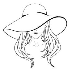 Lady In Hat Drawing, Drawings Of Hats, Hat Design Drawing, How To Draw A Hat, Hat Ideas Drawing, Sun Hat Drawing, Hat Drawing Sketches, Hat Drawing Reference, Hats Drawing