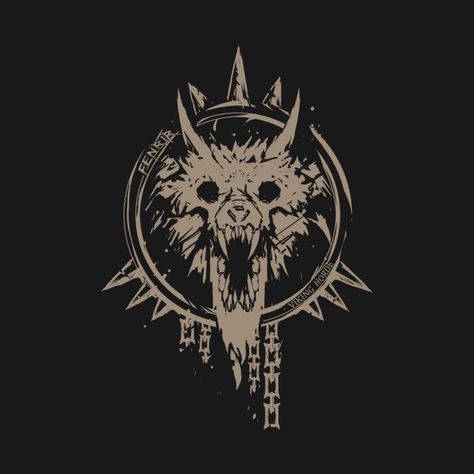 Berserker Art Vikings, Fenrir Eating The Sun, Vikings Design, Fenrir Tattoo, Norse Mythology Tattoo, Symbole Viking, Viking Logo, Marquesan Tattoos, Norse Symbols