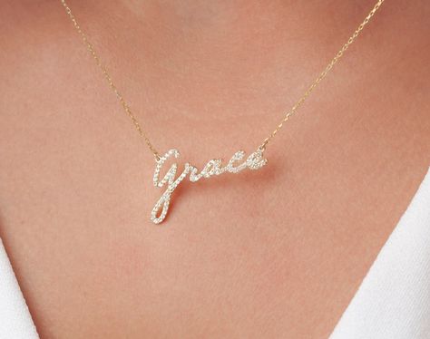 Forearm Tats, Diamond Name Necklace, Package Jewelry, Gold Letter Necklace, Zirconia Necklace, Cubic Zirconia Necklace, Nameplate Necklace, Gold Name Necklace, Necklace Diamond