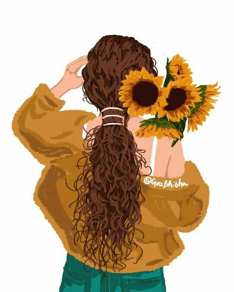 Curly Hair Drawing, Hair Illustration, Collage Book, Sunflower Wallpaper, Wonderful Flowers, Art Gallery Wallpaper, Girly Art Illustrations, Afro Women, Coffee And Books