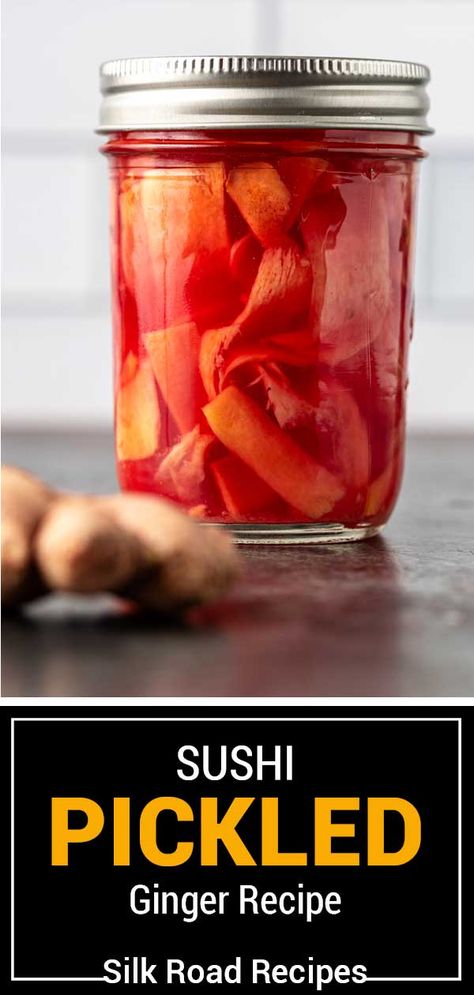 Pickled Ginger Recipe, Spice Combos, Asian Condiments, Ginger Recipe, Healthy Granola Bars, Drink Inspiration, Pickled Ginger, Homemade Condiments, Vegetables Recipes