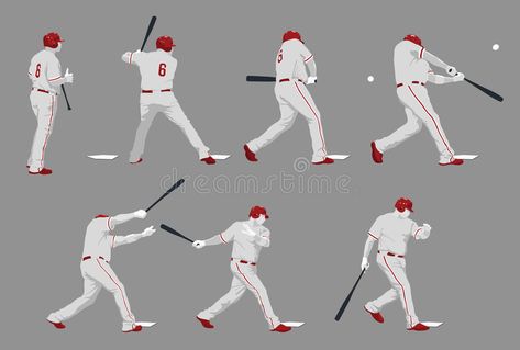 Someone Swinging A Bat, Batter Poses, Baseball Batter Pose Reference, Baseball Animation, Animation Poses, Preston Blair, Baseball Drawings, Baseball Batter, Animation References